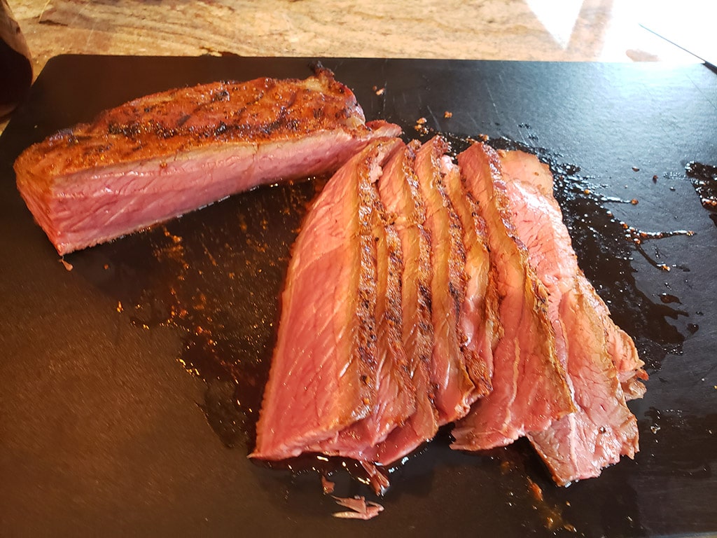 Sliced london broil smoked