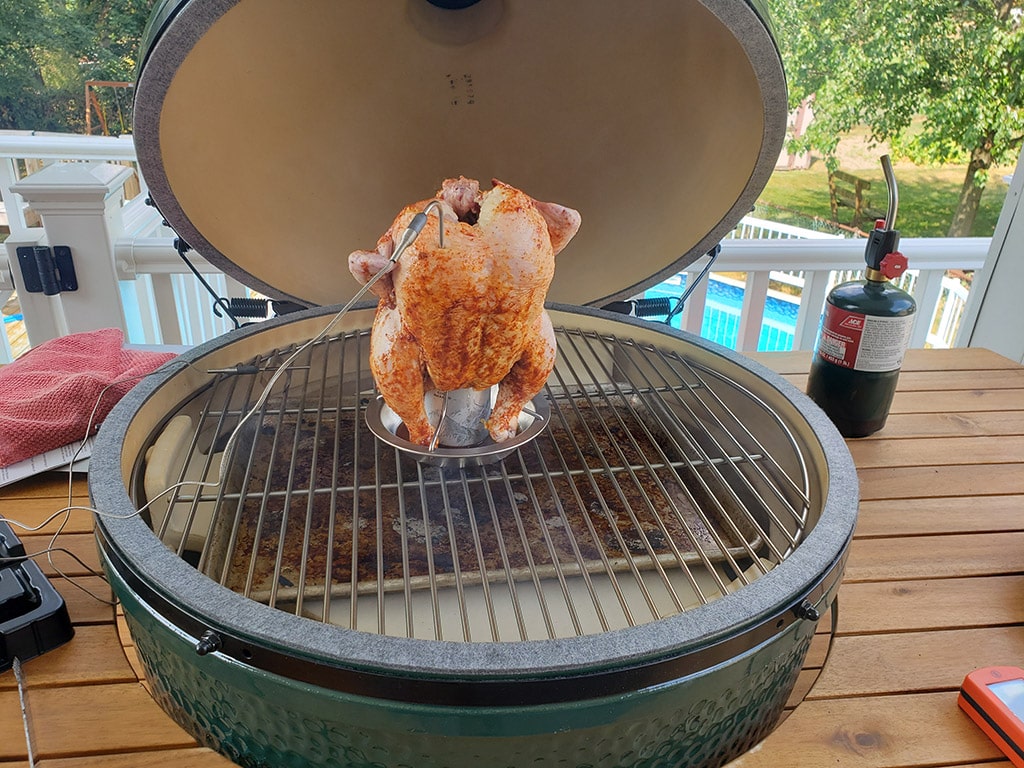 beer can chicken on big green egg
