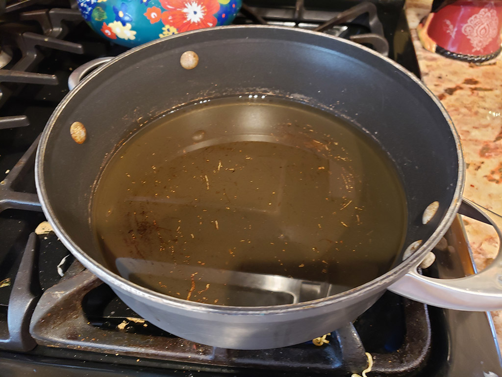 vegatable oil on stove