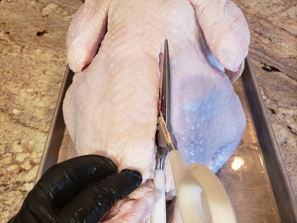 where to cut spatchcock turkey